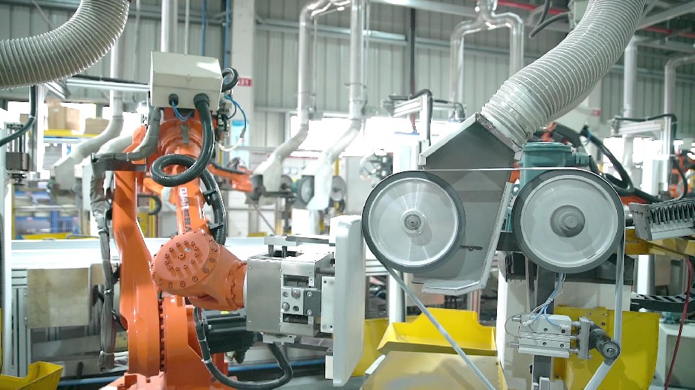 異形鍋外打砂打磨線體